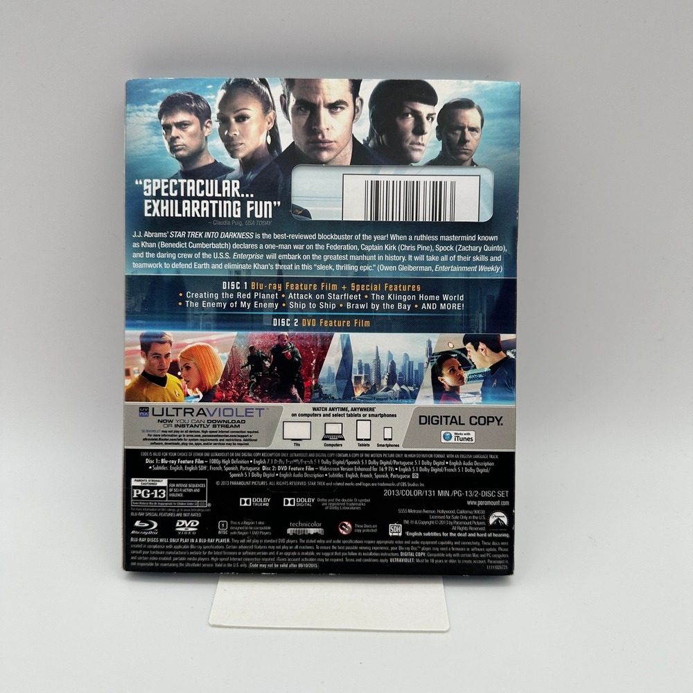Star Trek Into Darkness Blu-ray DVD Digital HD 2-Disc Set Best Buy Exclusive NEW - Picture 2 of 4